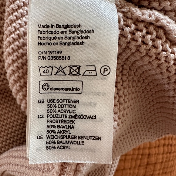 H&M Opne Front Knit Cardigan Jacket XS/S  Beige - Picture 5 of 6